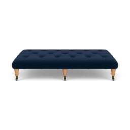 Foot Stool - Deep blue - Matt Velvet - Amelia Large - The Cotswold Company - thumbnail 2
