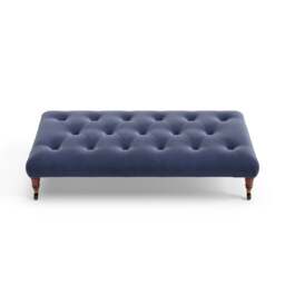 Foot Stool - Deep blue - Matt Velvet - Amelia Large - The Cotswold Company - thumbnail 5