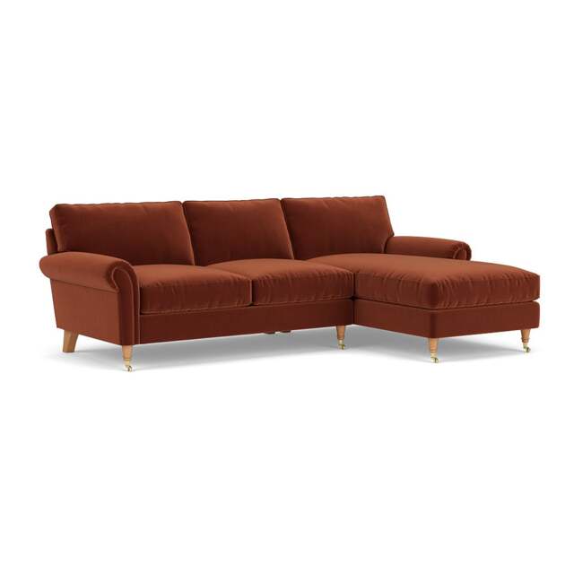Chaise Large Right Hand - Brick - Matt Velvet - Osbourne - The Cotswold Company - image 1