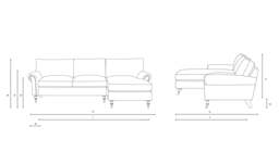 Chaise Large Right Hand - Brick - Matt Velvet - Osbourne - The Cotswold Company - thumbnail 5