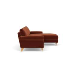 Chaise Large Right Hand - Brick - Matt Velvet - Osbourne - The Cotswold Company - thumbnail 3