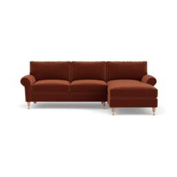 Chaise Large Right Hand - Brick - Matt Velvet - Osbourne - The Cotswold Company - thumbnail 2