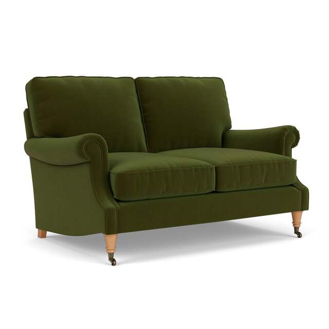 Large 2 Seater Sofa - Forest Green - Matt Velvet - Taylor High Back - The Cotswold Company - image 1