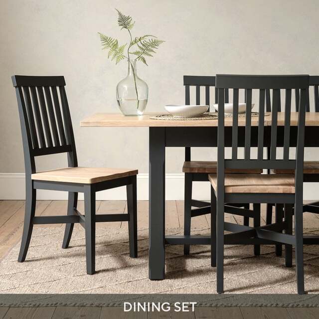 6-10 Seater Dining Table and 6 Dining Chairs - Chester Charcoal - The Cotswold Company - image 1