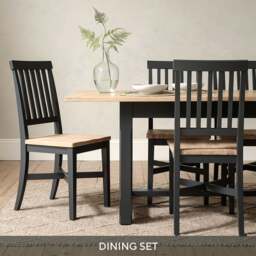 6-10 Seater Dining Table and 6 Dining Chairs - Chester Charcoal - The Cotswold Company