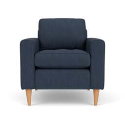 Armchair - Indigo - Luxury Italian Linen - Saxon - The Cotswold Company - thumbnail 2