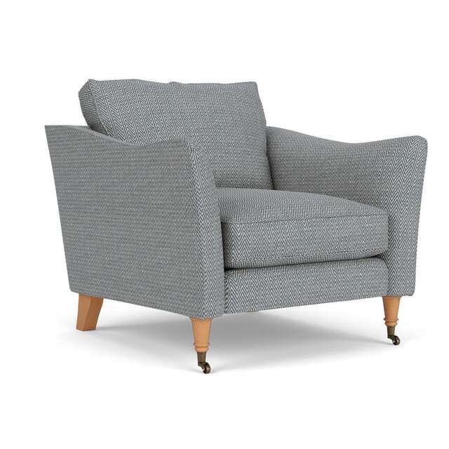 Armchair - Navy - Herringbone Weave - Robinson - The Cotswold Company - image 1