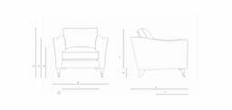 Armchair - Navy - Herringbone Weave - Robinson - The Cotswold Company - thumbnail 4