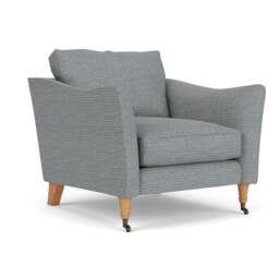 Armchair - Navy - Herringbone Weave - Robinson - The Cotswold Company - thumbnail 1