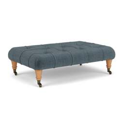 Foot Stool - Teal - Eco Chenille - Amelia Small - The Cotswold Company - thumbnail 1