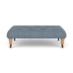 Foot Stool - Mid Blue - Aquaclean Oxford - Amelia Small - The Cotswold Company - thumbnail 2