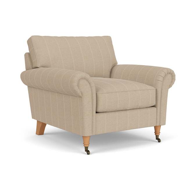 Armchair - Natural - Compton Stripe - Osbourne - The Cotswold Company - image 1