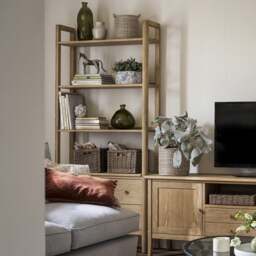 Berkeley Nordic Oak Large Open Bookcase - The Cotswold Company - thumbnail 1