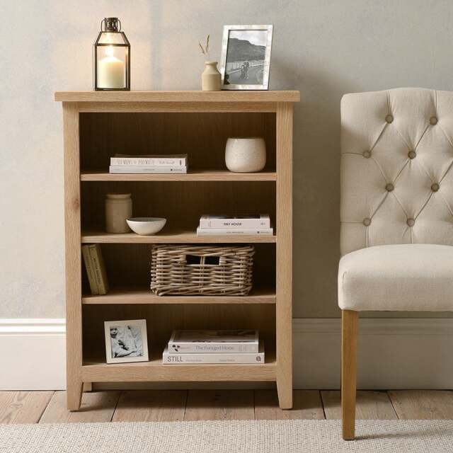 Inglesham Whitewash Oak Small Bookcase - The Cotswold Company - image 1