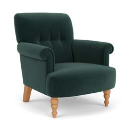 Armchair - Lake - Matt Velvet - Harriet - The Cotswold Company