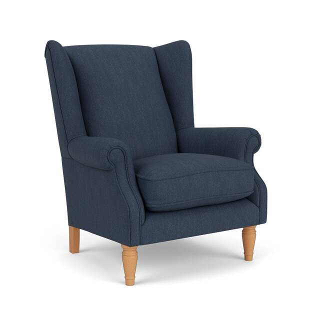 Armchair - Indigo - Luxury Italian Linen - Alice - The Cotswold Company - image 1
