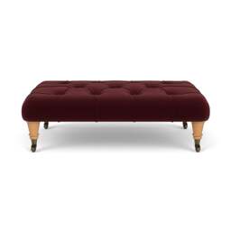 Foot Stool - Dark Rosehip - Matt Velvet - Amelia Small - The Cotswold Company - thumbnail 2
