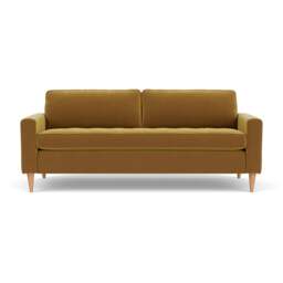 4 Seater Sofa - Mustard - Matt Velvet - Saxon - The Cotswold Company - thumbnail 2