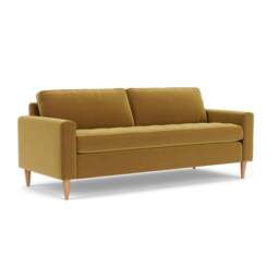 4 Seater Sofa - Mustard - Matt Velvet - Saxon - The Cotswold Company