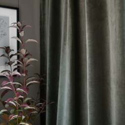 Curtain Pair - 135x182cm - Lodgemore Velvet Moss - The Cotswold Company - thumbnail 2
