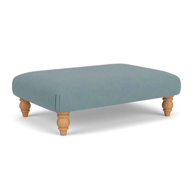 Foot Stool - Sky blue - House Linen Mix - Clara - The Cotswold Company - image 1