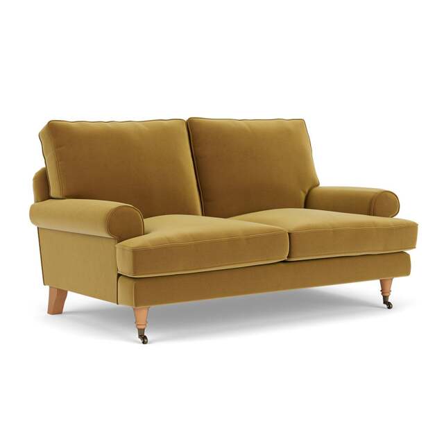 2 Seater Sofa - Mustard - Matt Velvet - Stewart - The Cotswold Company - image 1