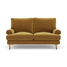 2 Seater Sofa - Mustard - Matt Velvet - Stewart - The Cotswold Company - thumbnail 2