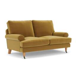2 Seater Sofa - Mustard - Matt Velvet - Stewart - The Cotswold Company