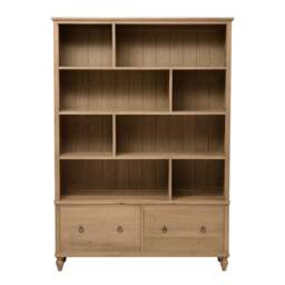 Elkstone Mellow Oak Large Divider Bookcase - The Cotswold Company - thumbnail 2
