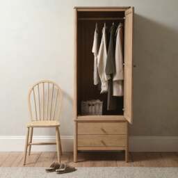 Berkeley Nordic Oak Single Wardrobe - The Cotswold Company
