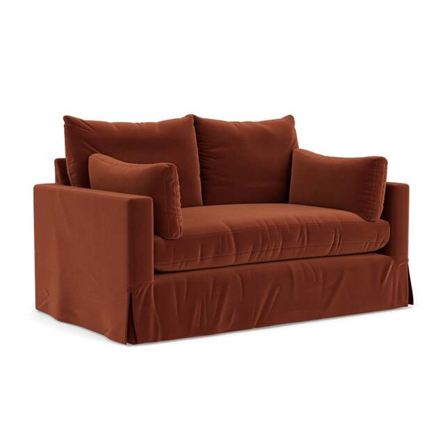 2 Seater Sofa - Brick - Matt Velvet - Ashton - The Cotswold Company - image 1
