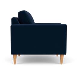 Armchair - Deep blue - Matt Velvet - Saxon - The Cotswold Company - thumbnail 3