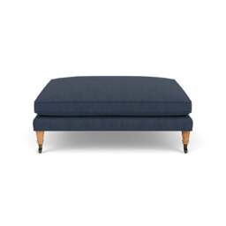 Foot Stool - Indigo - Luxury Italian Linen - Taylor Small - The Cotswold Company - thumbnail 2