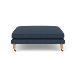 Foot Stool - Indigo - Luxury Italian Linen - Taylor Small - The Cotswold Company - thumbnail 3