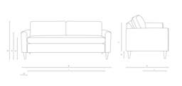 4 Seater Sofa - Charcoal - Compton Stripe - Saxon - The Cotswold Company - thumbnail 4