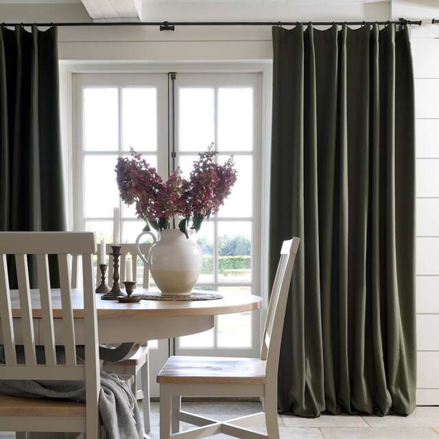 Curtain Pair - 117x228cm - Apsley Forest Green - The Cotswold Company - image 1