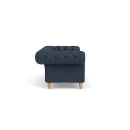 3 Seater Sofa - Indigo - Luxury Italian Linen - Harris Chesterfield - The Cotswold Company - thumbnail 3