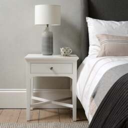 Fairford Soft White 1 Drawer Bedside Table - The Cotswold Company - thumbnail 2