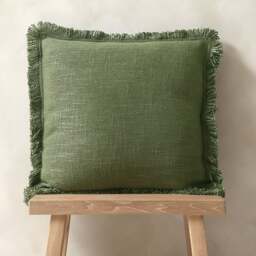 Kemble Fringed Cushion - Apple - Home Accessories - The Cotswold Company - thumbnail 2