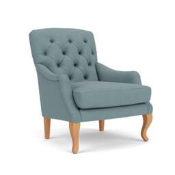 Armchair - Sky blue - House linen mix - Olivia - The Cotswold Company