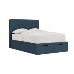 Double Ottoman Storage Bed - Indigo - House Linen Mix - Ellis - The Cotswold Company