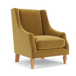 Armchair - Mustard - Matt Velvet - Annie - The Cotswold Company