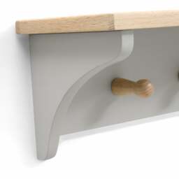7 Coat Peg Shelf (130cm) - Chester Dove Grey - The Cotswold Company - thumbnail 7