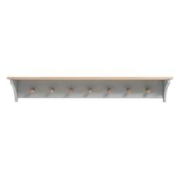 7 Coat Peg Shelf (130cm) - Chester Dove Grey - The Cotswold Company - thumbnail 5