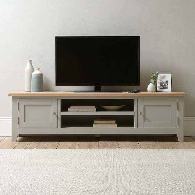 Extra Large TV Stand up to 75 - Chester Dove Grey - The Cotswold Company - image 1