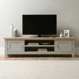 Extra Large TV Stand up to 75 - Chester Dove Grey - The Cotswold Company