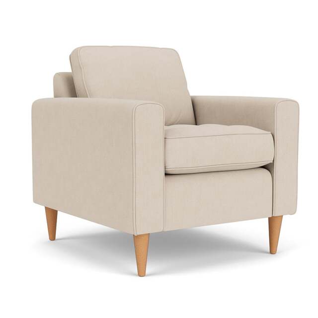 Armchair - Lily White - House Linen Mix - Saxon - The Cotswold Company - image 1