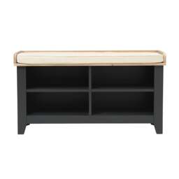Open Shoe Storage Bench - Chester Charcoal - The Cotswold Company - thumbnail 4