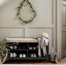 Open Shoe Storage Bench - Chester Charcoal - The Cotswold Company - thumbnail 3