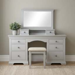 Dressing Table, Mirror and Stool Set - Chantilly Pebble Grey - The Cotswold Company - thumbnail 2